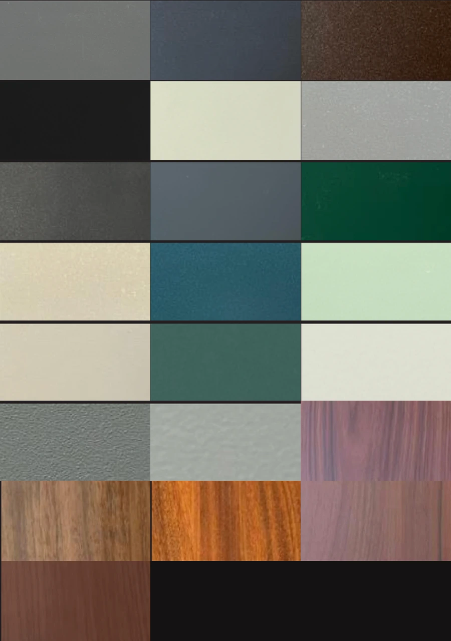 CaliPod exterior colours and door and drawer finish samples